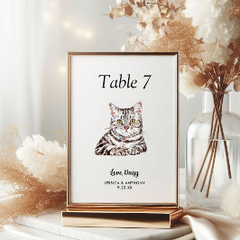 Numeração De Mesa Casamento de Cat Moderno Simples
