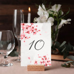 Numeração De Mesa Casamento de cereja rosa romântica floresce um cas<br><div class="desc">Cartão simples e romântico de números de mesas de casamento com um design floral na moda com uma elegante ilustração de cor d'água das flores cor-de-rosa. Personalize facilmente o número da tabela editando o campo modelo. Este número de tabela é parte da coleção "Casamento de Flor de Cereja Rosa". Para...</div>
