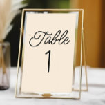 Numeração De Mesa Casamento de Champanhe Minimalista Moderno<br><div class="desc">Este é um moderno número mínimo minimalista da mesa de casamento de champanhe!</div>