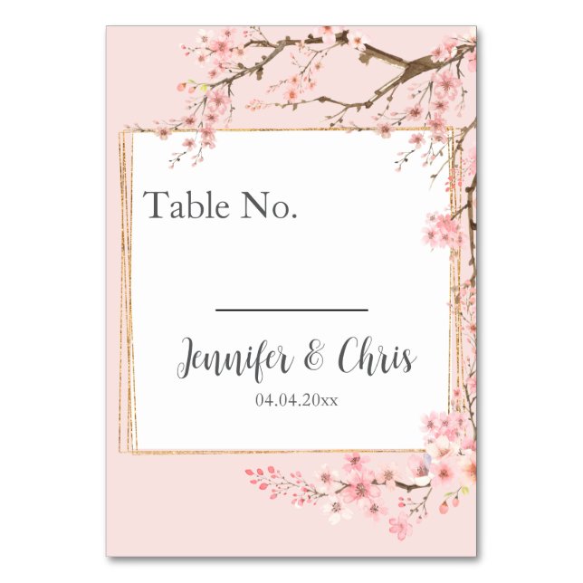 Numeração De Mesa Casamento de Cherry Blossom (Frente)