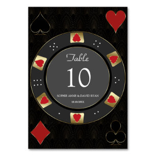 Numeração De Mesa Casamento de Chip do Casino Dourado de Vegas
