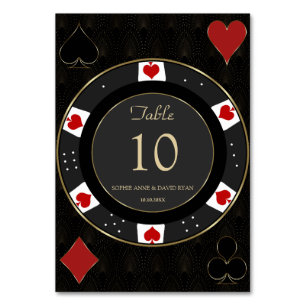 Numeração De Mesa Casamento de Chip do Elegante Dourado Casino Poker