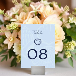 Numeração De Mesa Casamento de Conchas Azuis da Costa