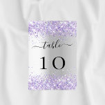Numeração De Mesa Casamento de confete de lavanda violeta prata<br><div class="desc">Um fundo prateado falso decorado com violeta,  confete colorido de lavanda,  brilhos. Personalize e adicione seus números de tabela. Adicione seus números um a um.</div>