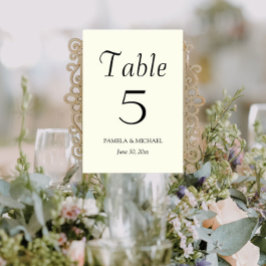 Numeração De Mesa Casamento de Cor de Marfim Estilo Simples