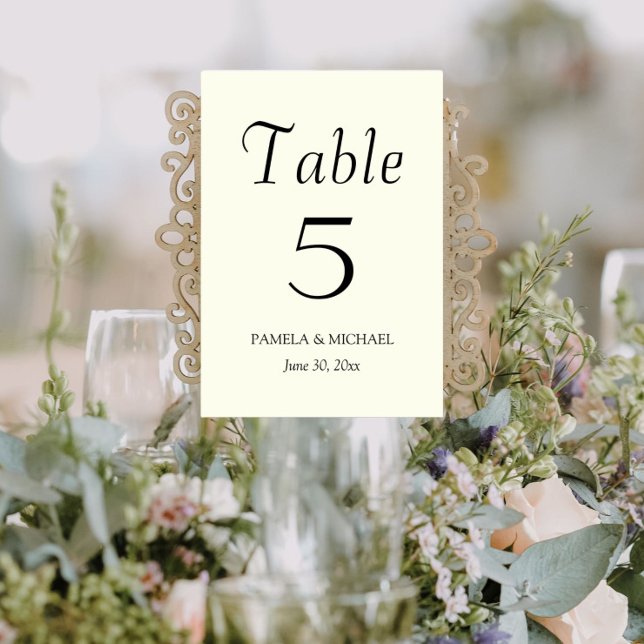 Numeração De Mesa Casamento de Cor de Marfim Estilo Simples (In Situ)