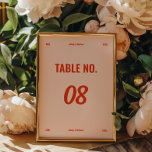 Numeração De Mesa Casamento de cores retrorais minimalistas<br><div class="desc">Número da Tabela de Casamento de Cores Retroativas Minimalistas. Adicione sua data de casamento,  noiva e nomes de noivos,  e seus números de tabela ao cartão. Envie uma mensagem ao designer se você quiser fazer alterações no design.</div>