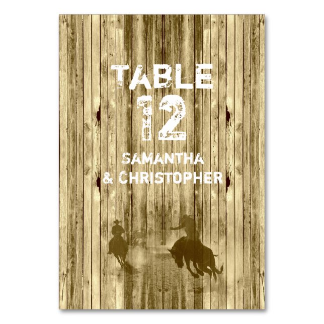 Numeração De Mesa Casamento de cowboy oeste selvagem (Frente)