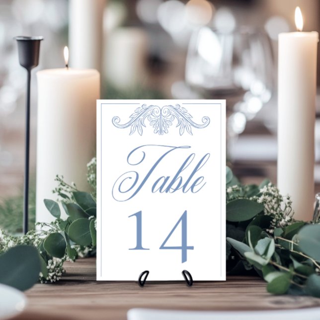 Numeração De Mesa Casamento de Crest de Aves da Chinoiserie Azul Ele (Criador carregado)