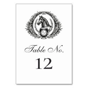 Numeração De Mesa Casamento de Crest Monogramas Equestres Elegante