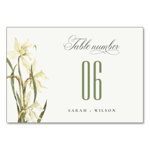 Numeração De Mesa Casamento de Daffodil Branco Rustic color Branca