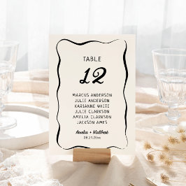 Numeração De Mesa Casamento de Desenho de Mão Moderno e Whimsical