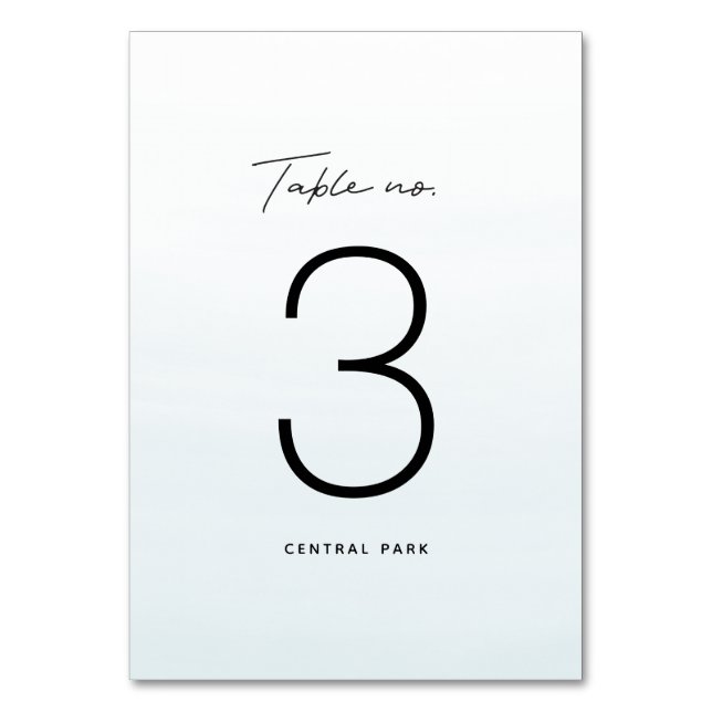 Numeração De Mesa Casamento de destino com aquarela azul-oceano (Frente)