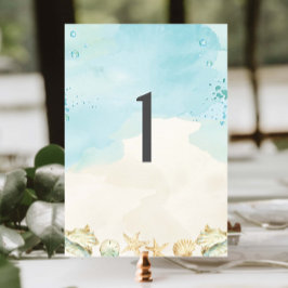 Numeração De Mesa Casamento de Destino Costeiro Tropical de Praia