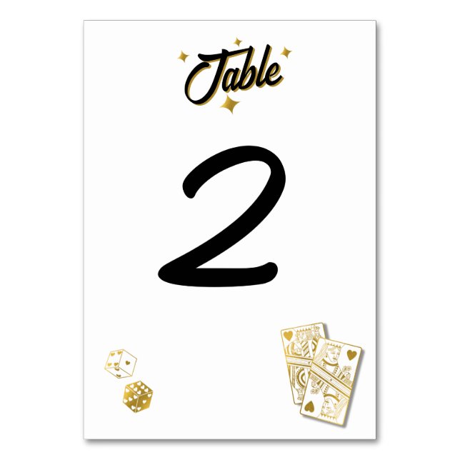 Numeração De Mesa Casamento de Destino de Las Vegas Dourado (Frente)