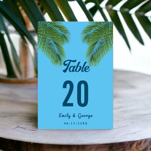 Numeração De Mesa Casamento de Destino de Praia Azul de Palma Tropic
