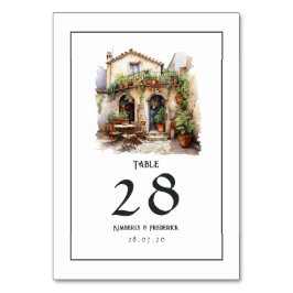 Numeração De Mesa Casamento de destino italiano em aquarela