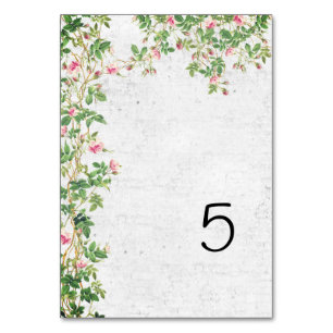 Numeração De Mesa Casamento de Diário do estilo Vintage, Rosa Rosa R