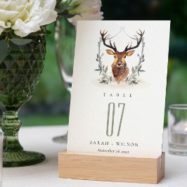 Numeração De Mesa Casamento de Dusky Deer Floral Crest