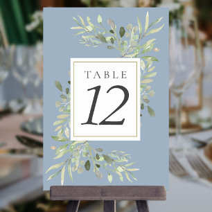 Numeração De Mesa Casamento de Dusty Blue Botanical 