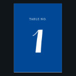 Numeração De Mesa Casamento de Escrita Azul-Mediterrânica Elegante<br><div class="desc">Direcione seus convidados para suas mesas sem esforço com estas placas de Número de Tabela de Casamento de Script Azul Elegante Solid Mediterrânica. A carta minimalista presta-se a diversão sofisticada na linda cor do Mar Egeu. Perfeito para casamentos costeiros na costa de Amalfi, Itália ou Andaluzia, Espanha.</div>