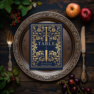 Numeração De Mesa Casamento de Espada Real Medieval Azul
