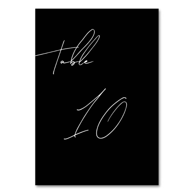 Numeração De Mesa Casamento de Estilo de Escrita Manual em Chic (Frente)