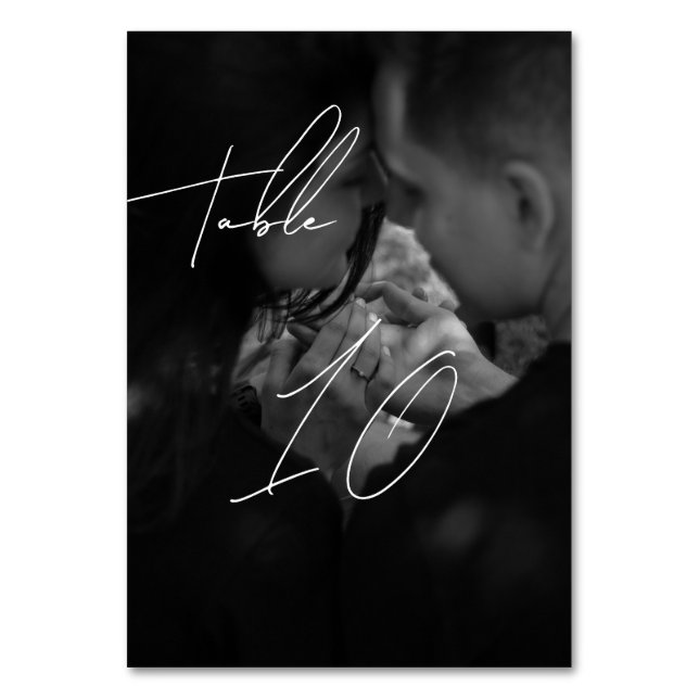 Numeração De Mesa Casamento de Estilo de Escrita Manual em Chic (Frente)