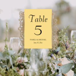 Numeração De Mesa Casamento de Estilo Simples Amarelo-Manteiga