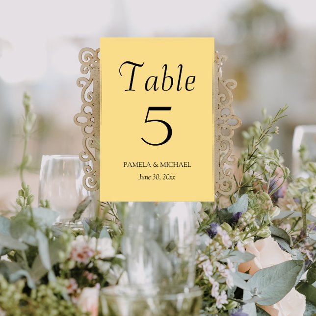 Numeração De Mesa Casamento de Estilo Simples Amarelo-Manteiga (In Situ Wedding)