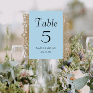 Numeração De Mesa Casamento de Estilo Simples Azul Claro