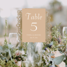 Numeração De Mesa Casamento de Estilo Simples Beige
