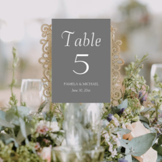 Numeração De Mesa Casamento de Estilo Simples de Cinzas Escuras