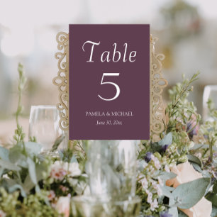 Numeração De Mesa Casamento de Estilo Simples de EggPlant