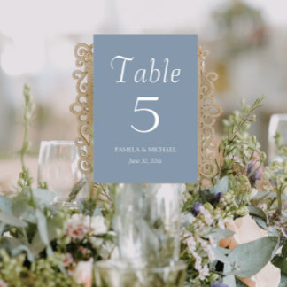 Numeração De Mesa Casamento de Estilo Simples Dusty Blue