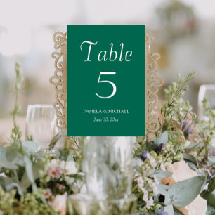 Numeração De Mesa Casamento de Estilo Simples Emerald Verde
