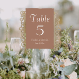 Numeração De Mesa Casamento de Estilo Simples Mocha