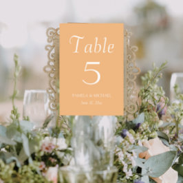 Numeração De Mesa Casamento de Estilo Simples Peach