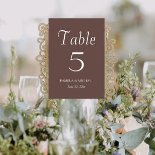 Numeração De Mesa Casamento de Estilo Simples Taupe