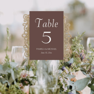 Numeração De Mesa Casamento de Estilo Simples Taupe