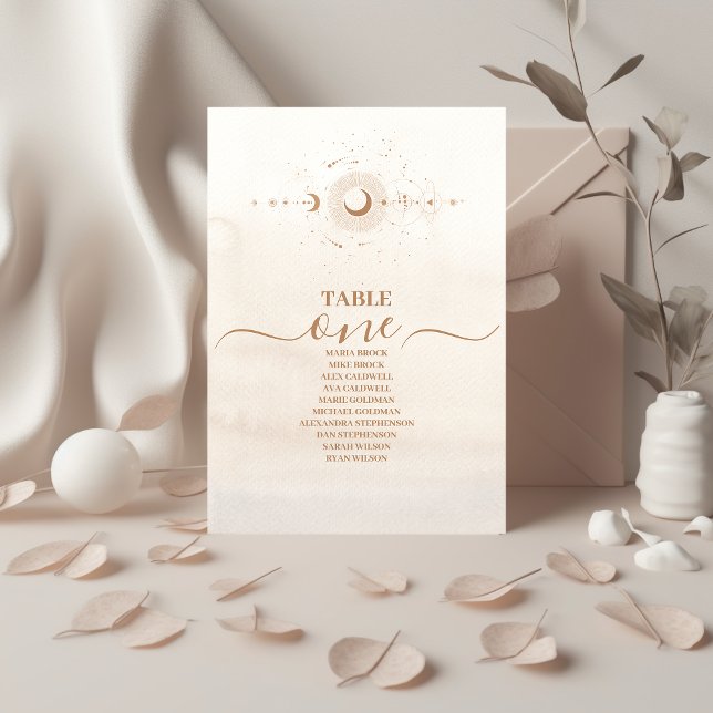 Numeração De Mesa Casamento de Estrelas Celestiais Douradas Místicas (Criador carregado)