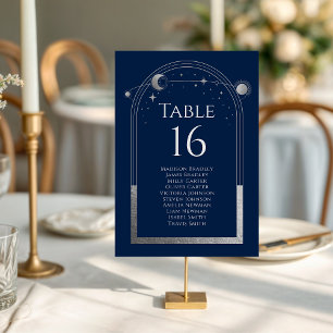 Numeração De Mesa Casamento de Estrelas da Lua Solar Azul Místico