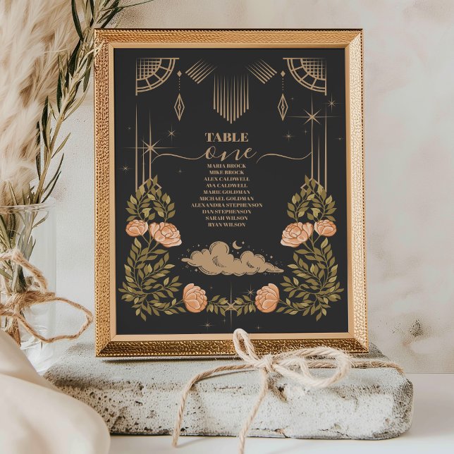 Numeração De Mesa Casamento de Estrelas Negras Celestiais à Meia-Noi (Criador carregado)