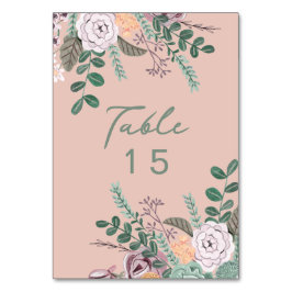 Numeração De Mesa Casamento de eucalipto rosa-palha