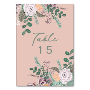 Numeração De Mesa Casamento de eucalipto rosa-palha