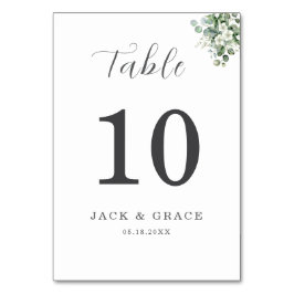 Numeração De Mesa Casamento de Eucalyptus aquarela Rustic Greenery