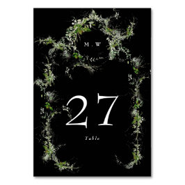 Numeração De Mesa Casamento de Eucalyptus Wreath Premium Black Monog
