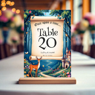 Numeração De Mesa Casamento de Fairytale do Castelo da Floresta Enca