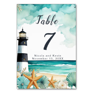 Numeração De Mesa Casamento de Farol Náutico