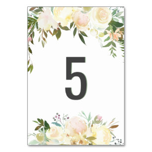 Numeração De Mesa Casamento De Feriado Rosa-Floral De Watercolor